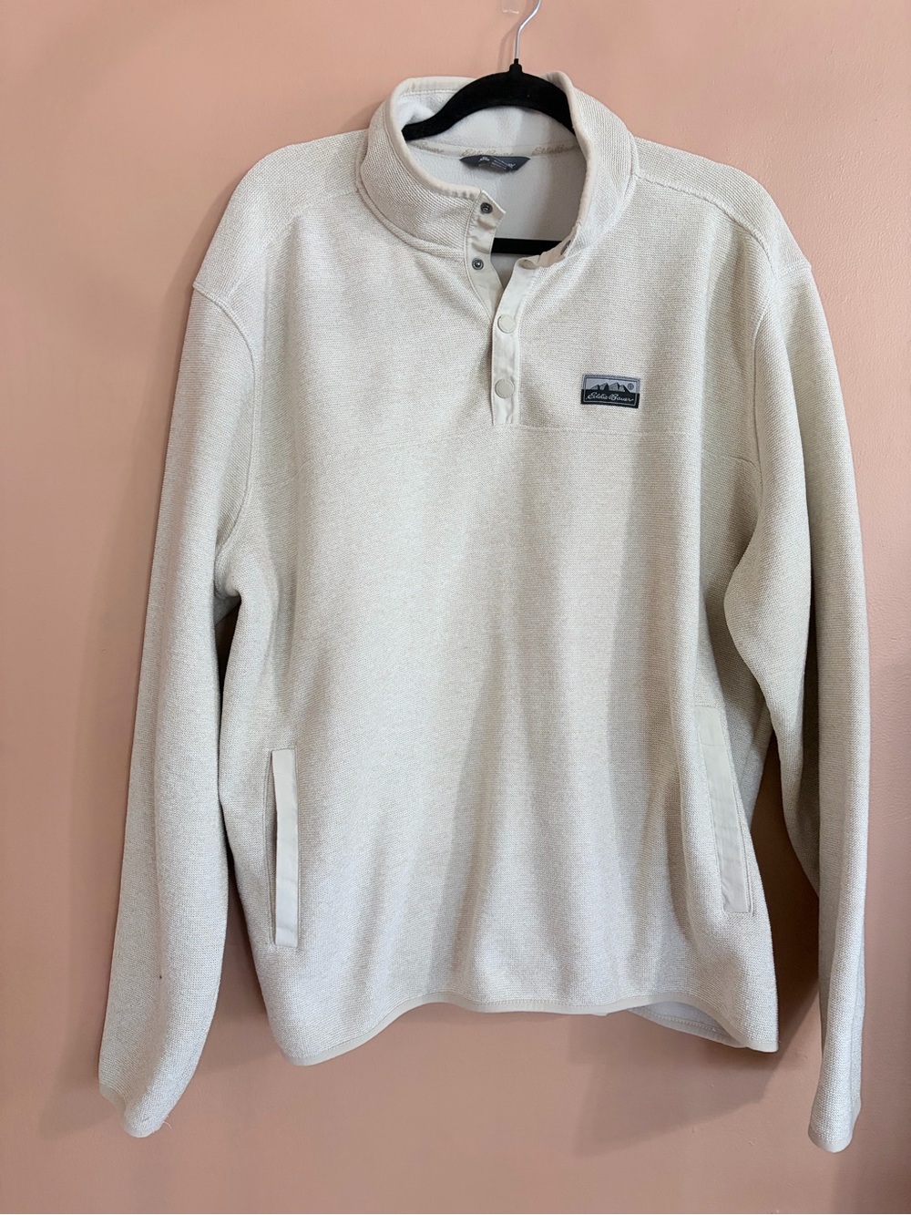 Eddie Bauer Cream Fleece Zip-Style Pullover